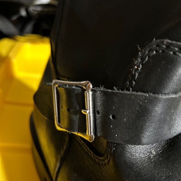 Vintage Black Leather Engineer Motorcycle boots si main image 7